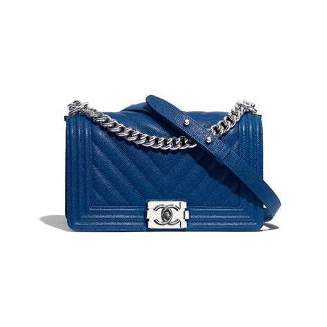 dark blue chanel boy bag